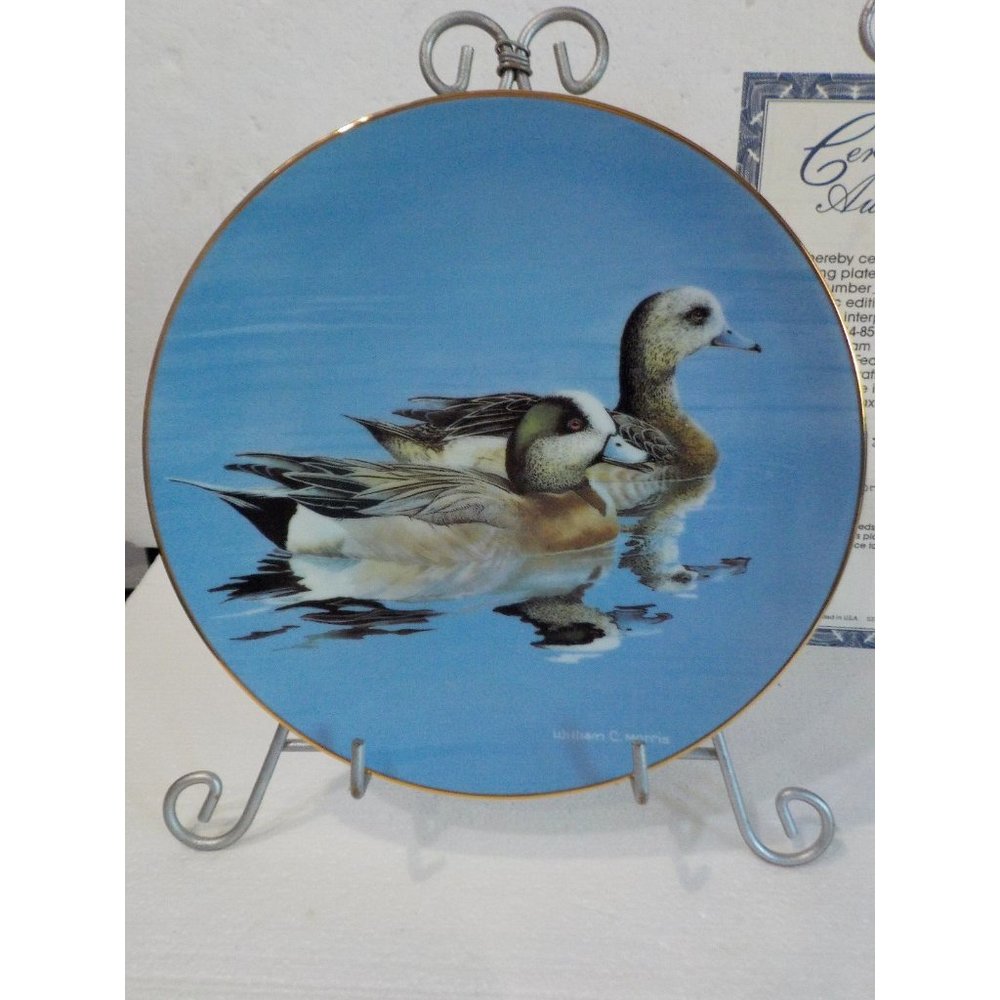 Vtg 1991 "Wigeons" Federal Duck Stamp Fine China Plate 6th Issue 23k #1691A
